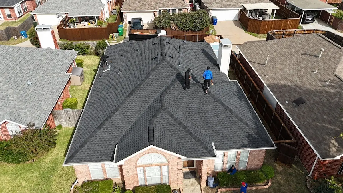 Commercial Roofing work in progress on a Carrollton property